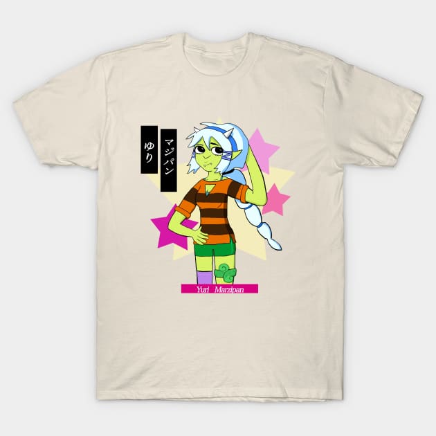 Yuri Marzipan the Oni - Cute Preppy (lime and pale blue) T-Shirt by VixenwithStripes